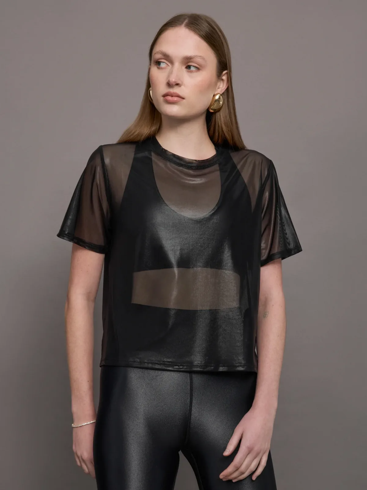 Liquid Mesh Tee Shirt by Carbon38