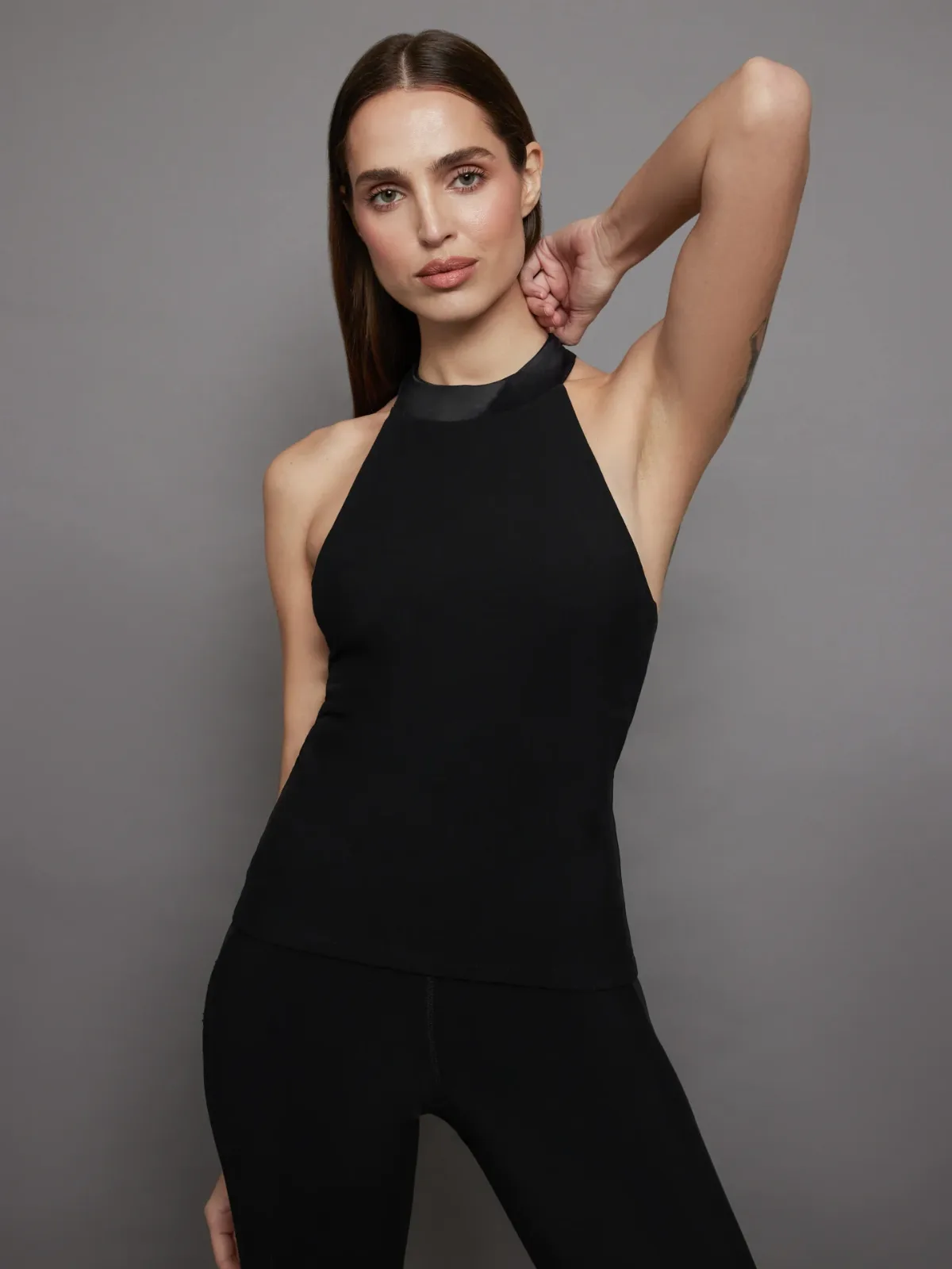 Tuxedo Mock Neck Top by Carbon38