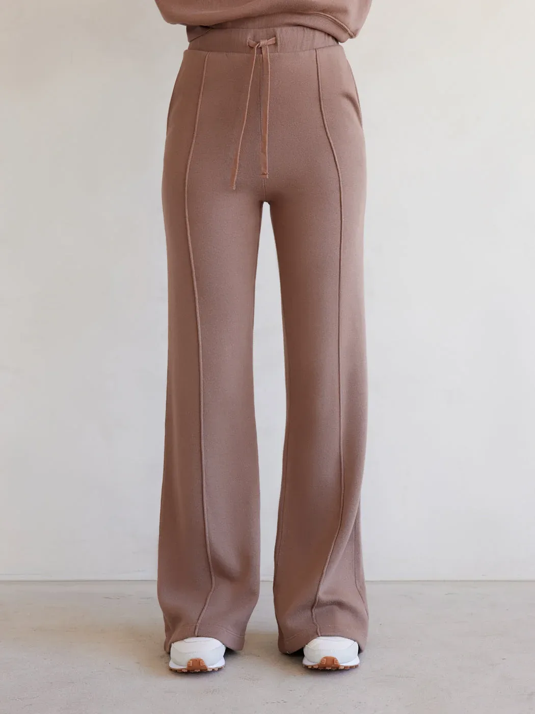 Wide Leg Pintuck Sweatpant in French Terry by Carbon38