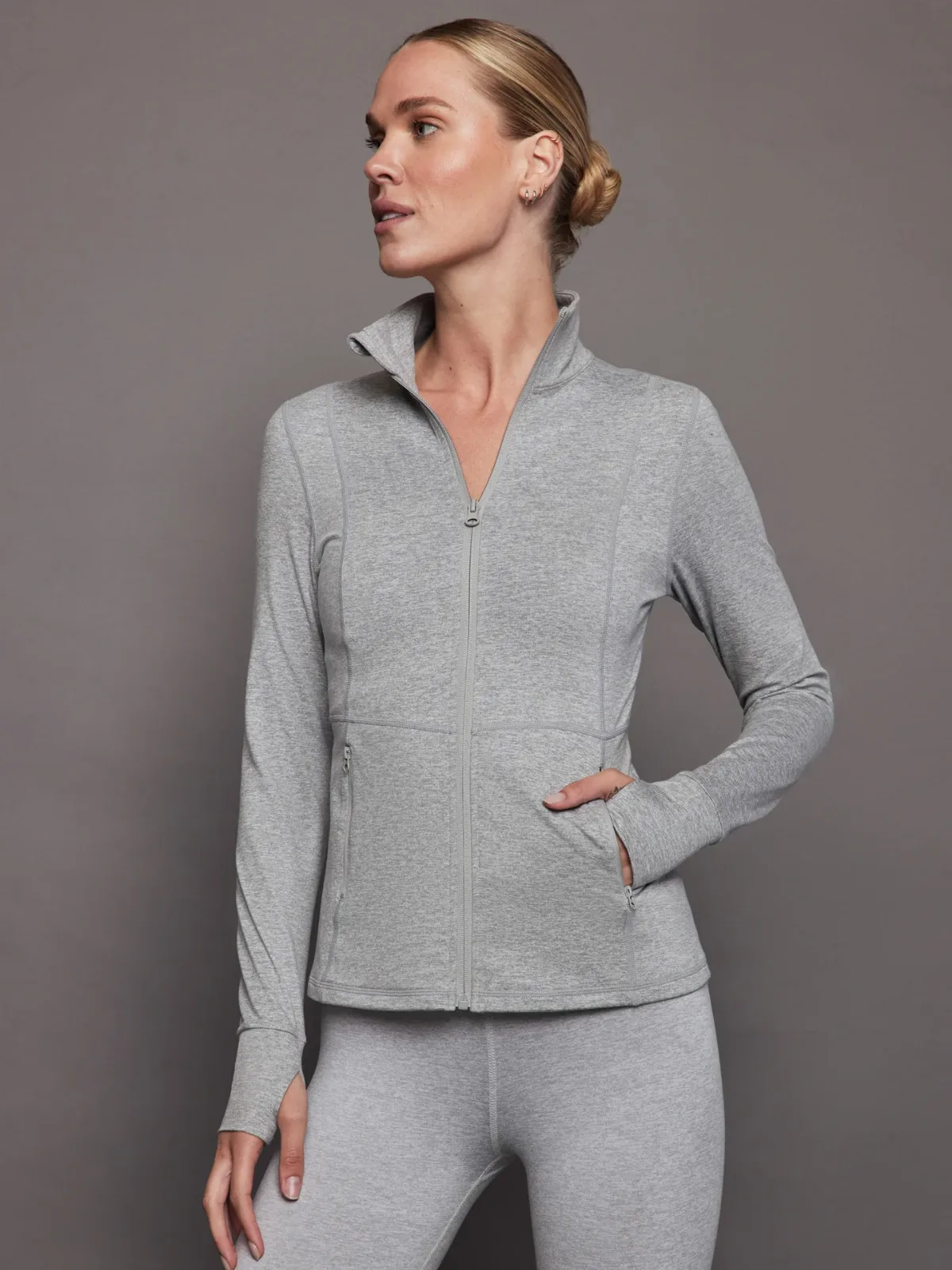 Zip Long Sleeve Run Top by Carbon38