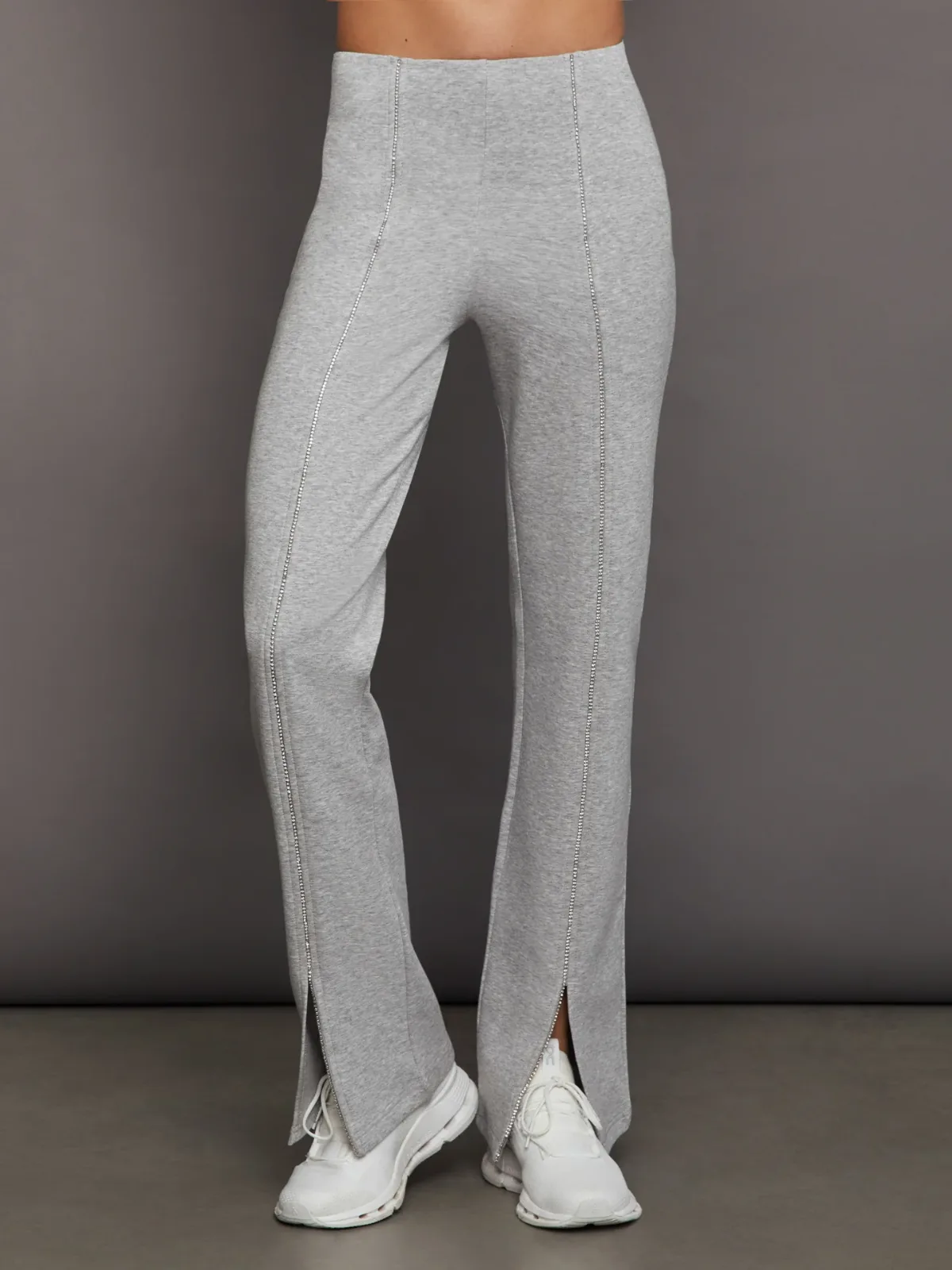 Rhinestone Front Slit Sweatpant by Carbon38