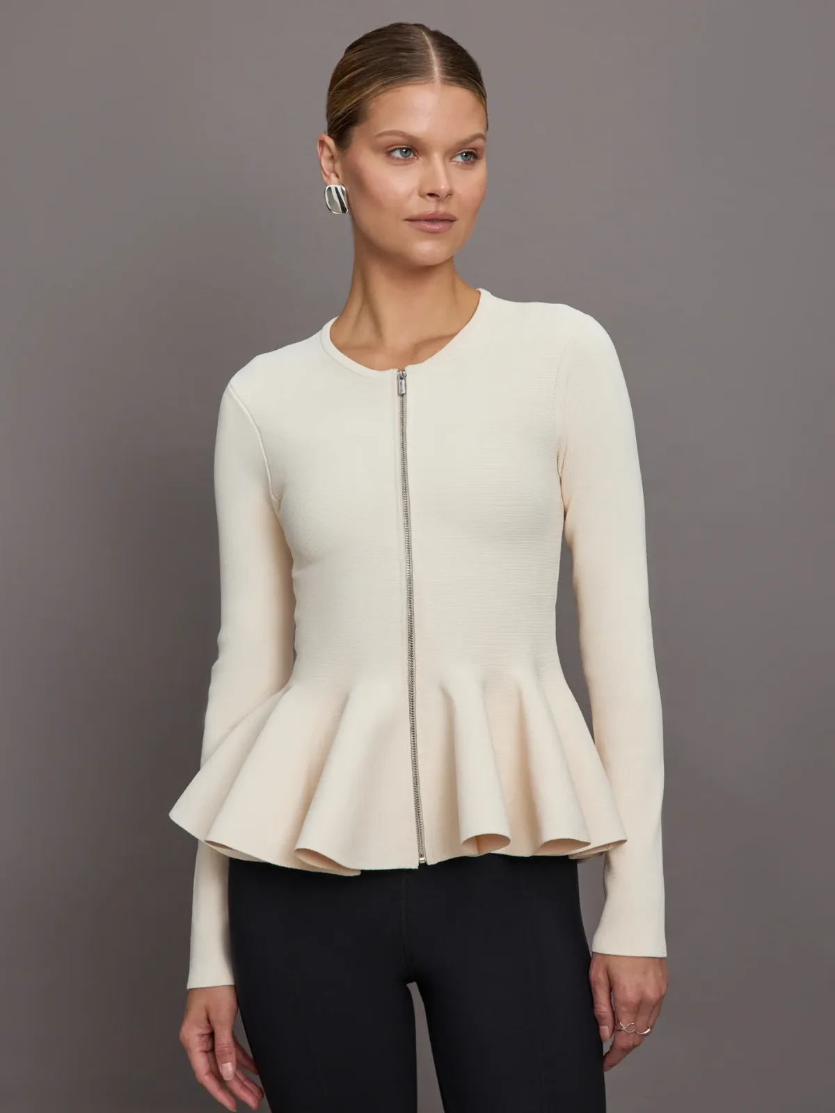 Peplum Zip Up by Carbon38