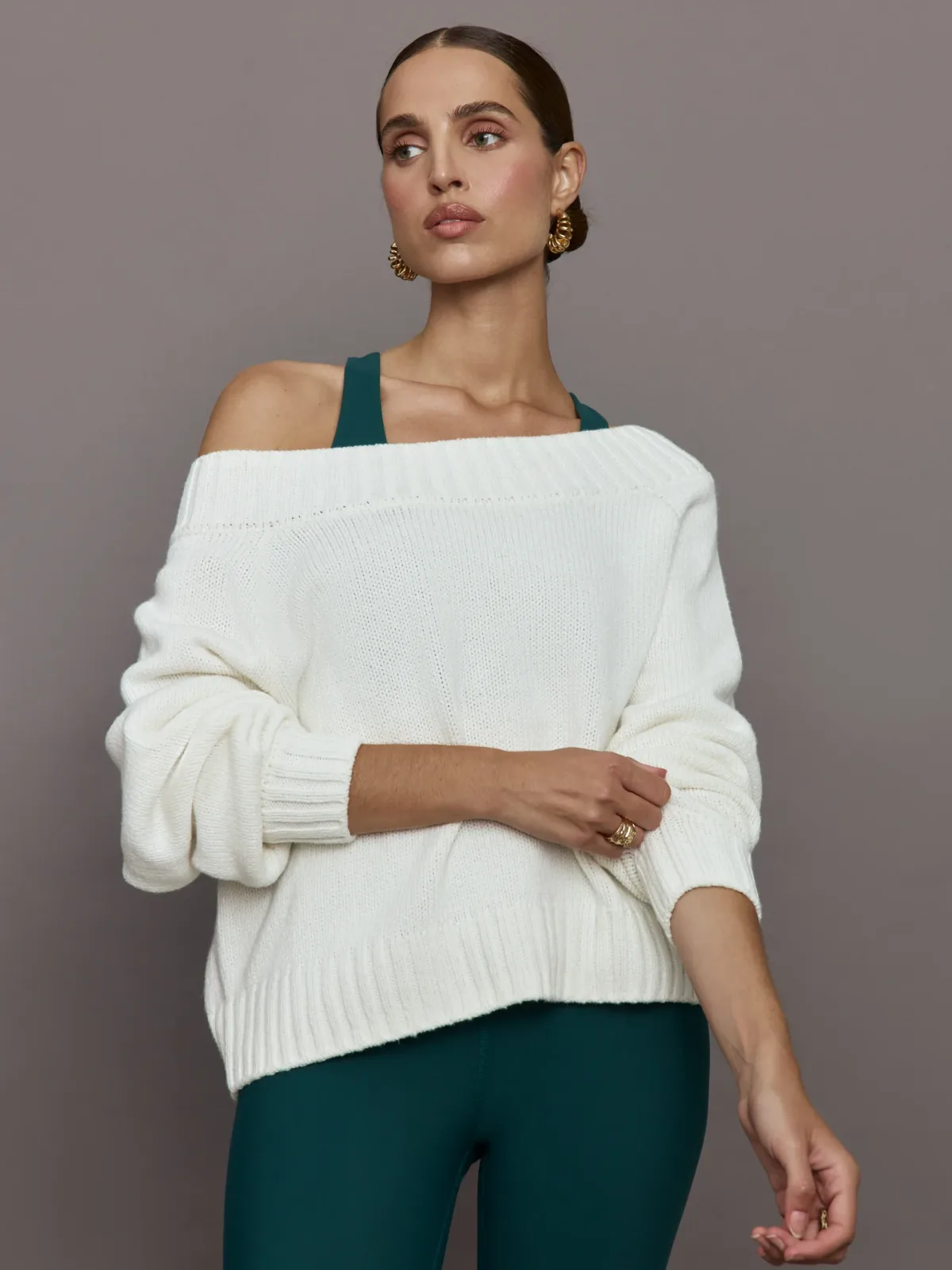 Slouchy Off Shoulder Sweater by Carbon38
