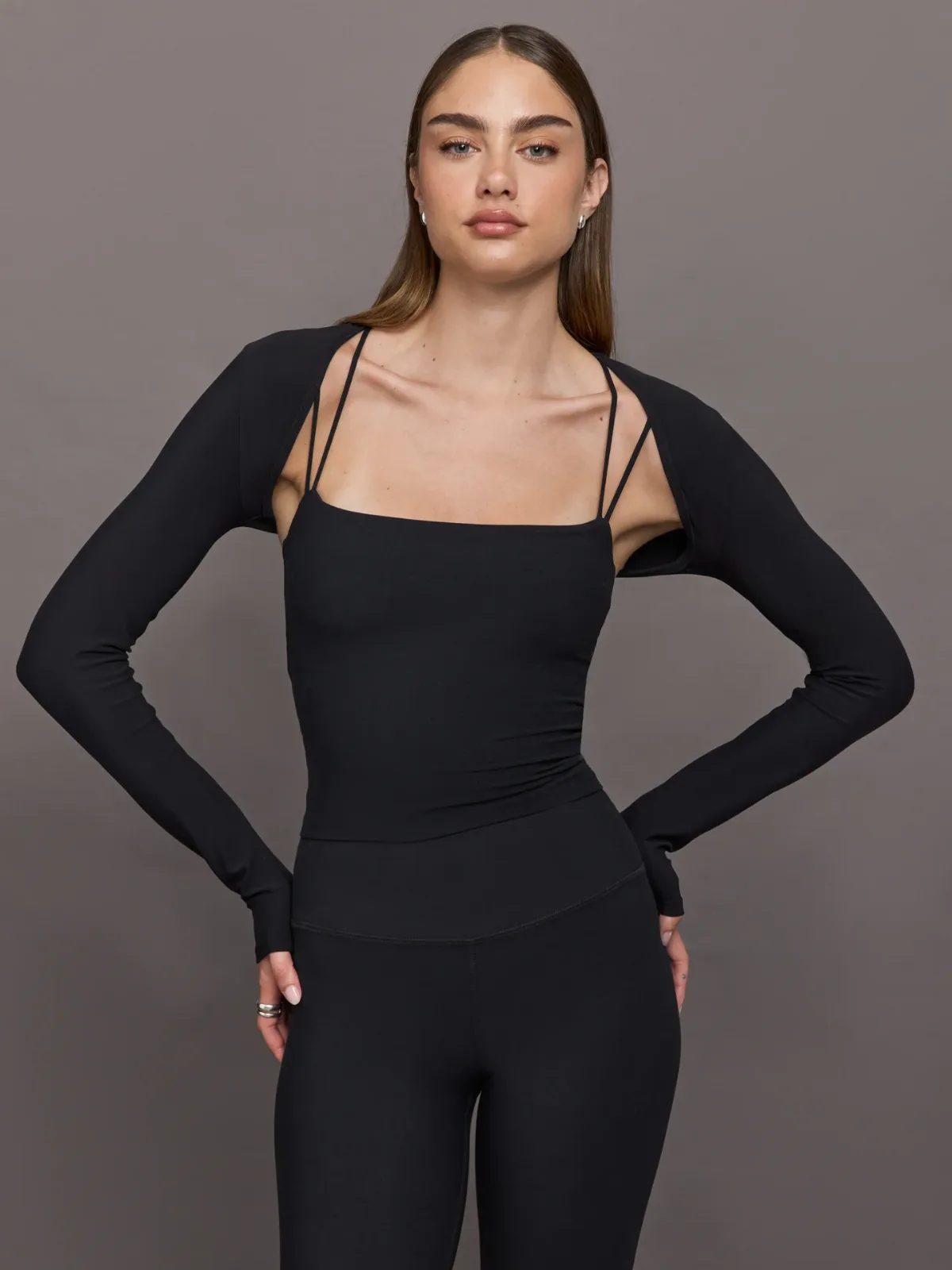 Long Sleeve Active Shrug in Melt by Carbon38