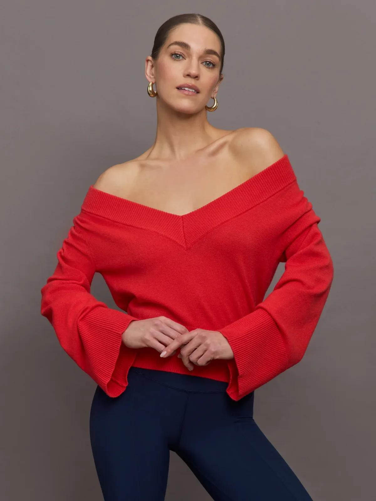 Bell Sleeve Off Shoulder Sweater by Carbon38