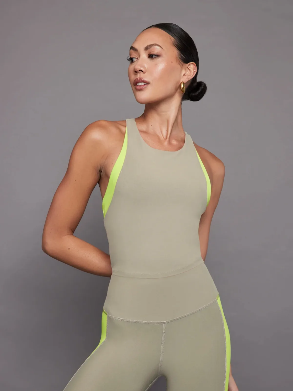 Colorblock High Neck Tank
