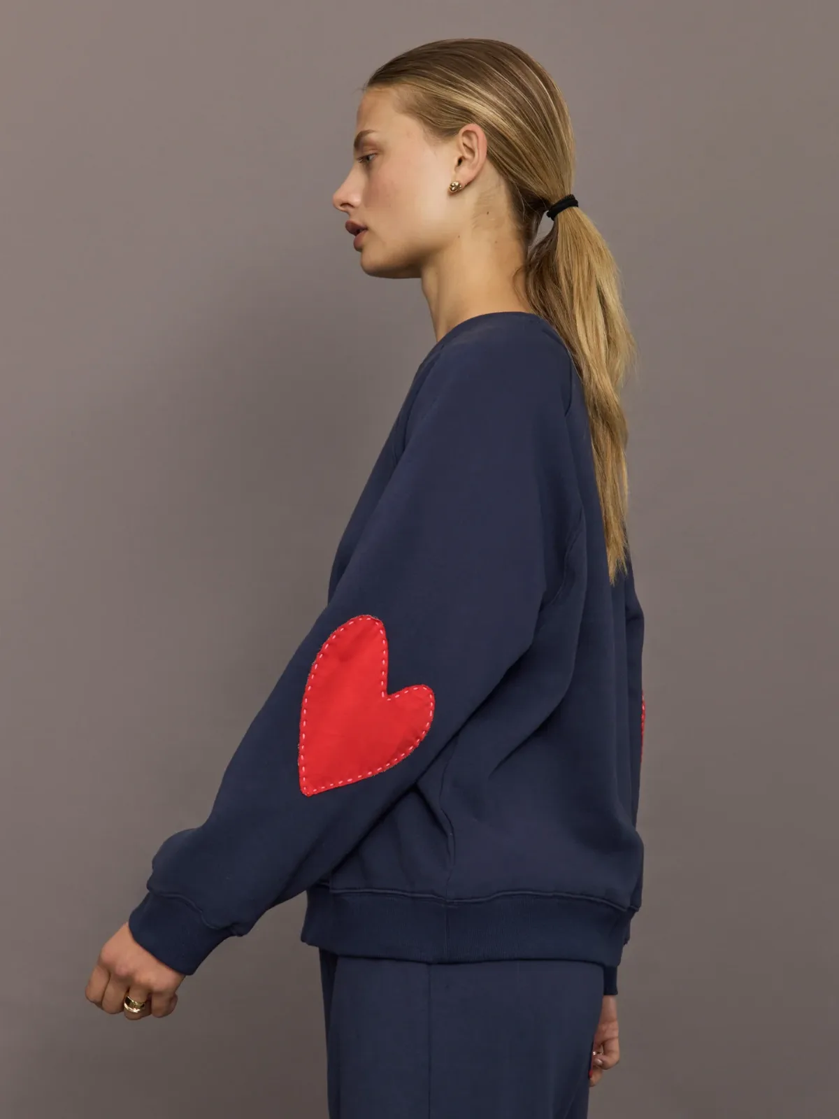 Benton Imperfect Heart Patch Sweatshirt by Kerri Rosenthal