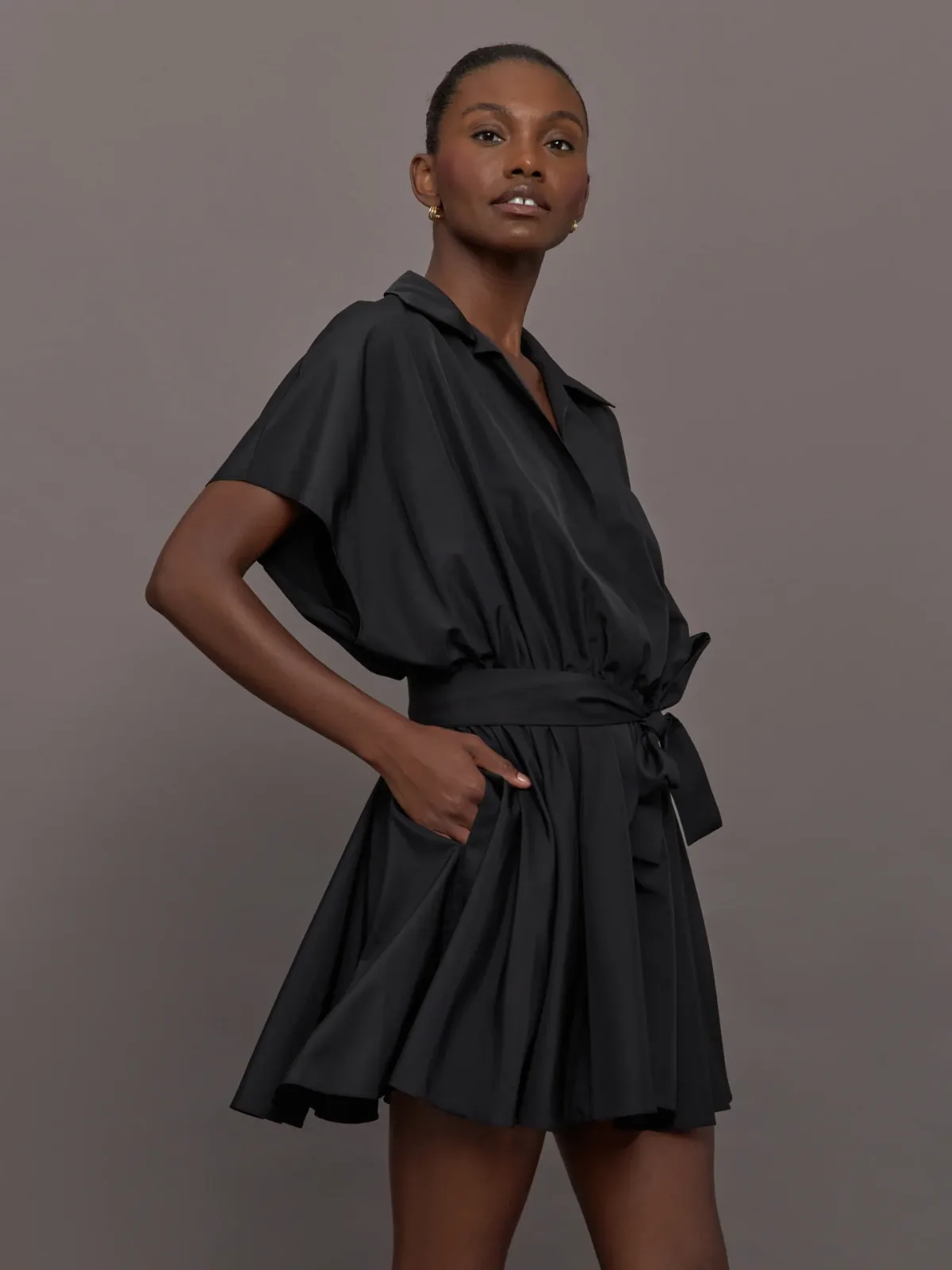 Super Os Sleeveless Bf Nk Shirt Flared Mini Dress by Norma Kamali