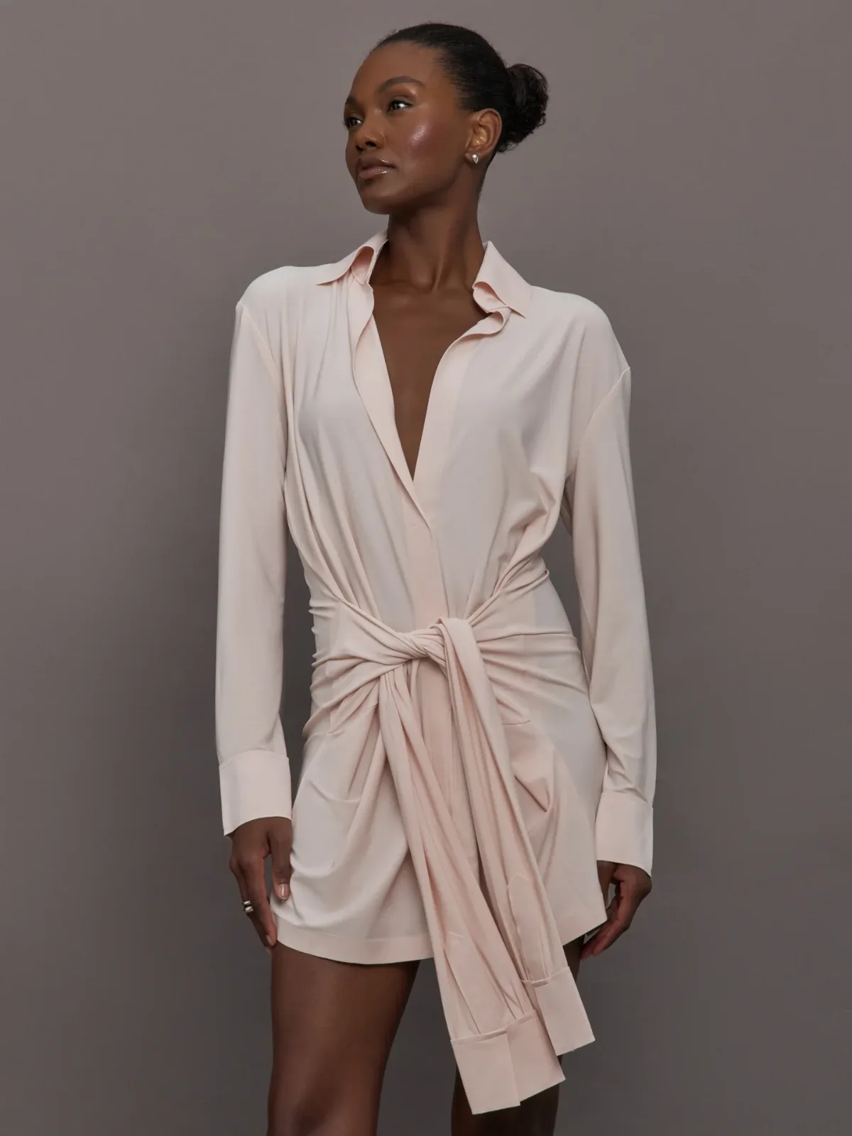 Four Sleeve Nk Shirt Mini Dress by Norma Kamali