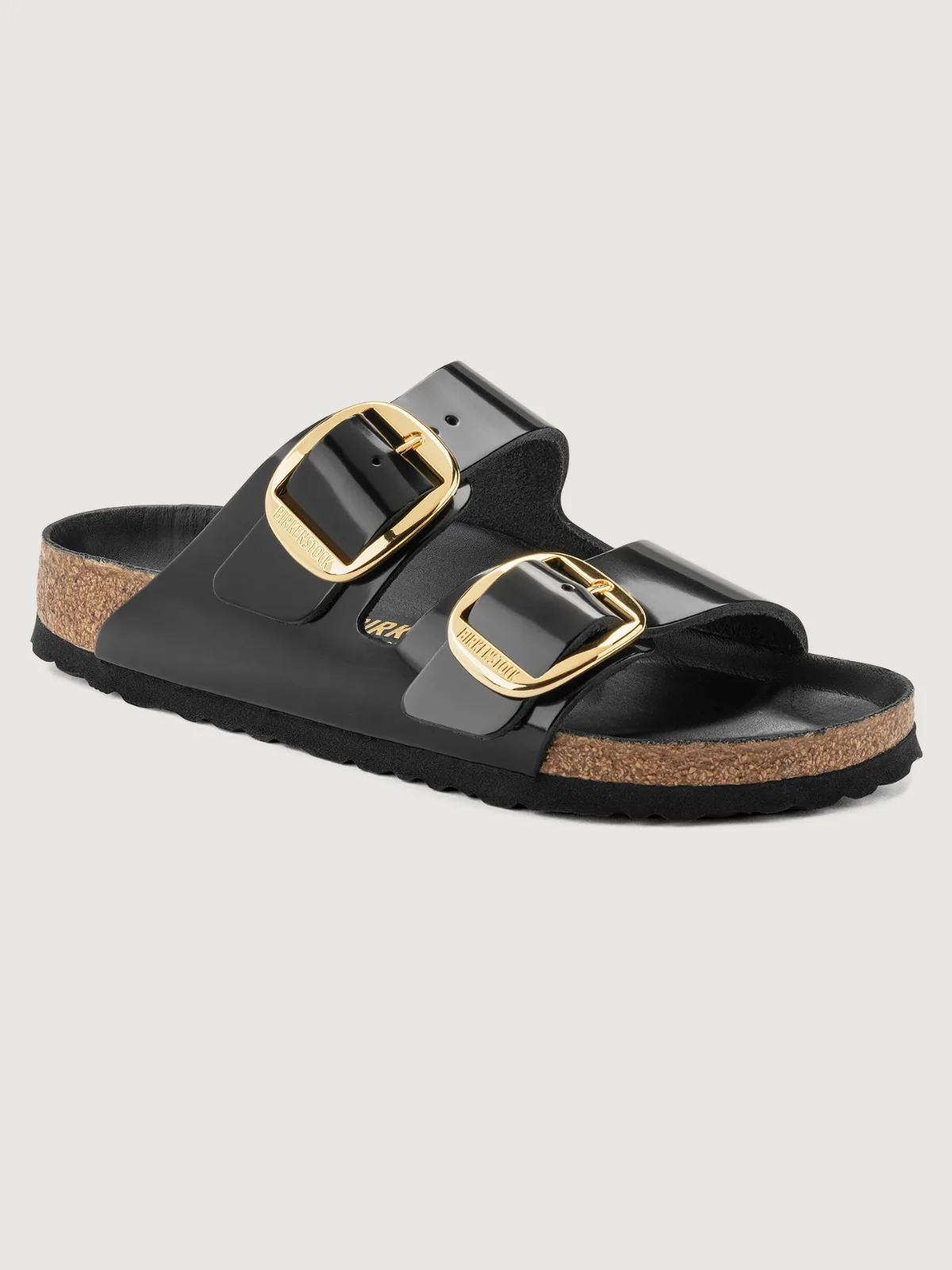 Arizona Big Buckle - High Shine Black Leather by Birkenstock