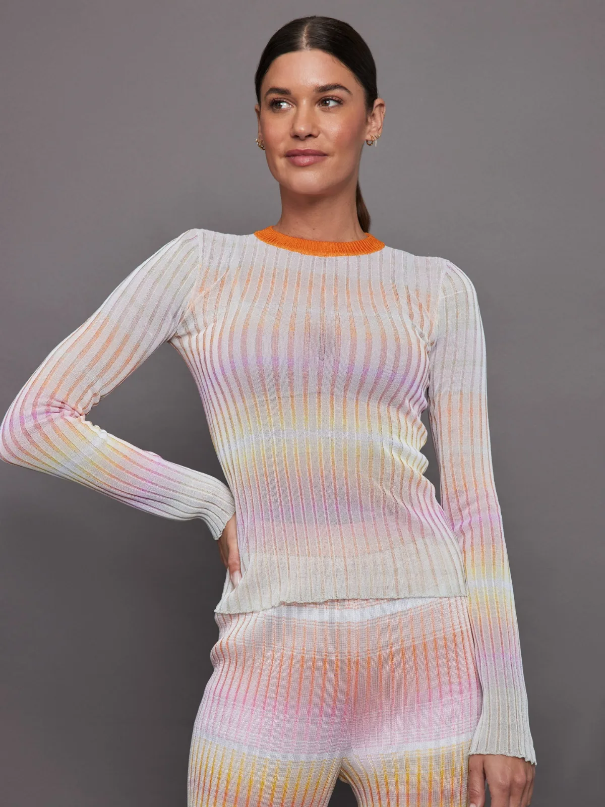 Ribbed Crew-Neck Jumper with Contrasting Collar by Missoni