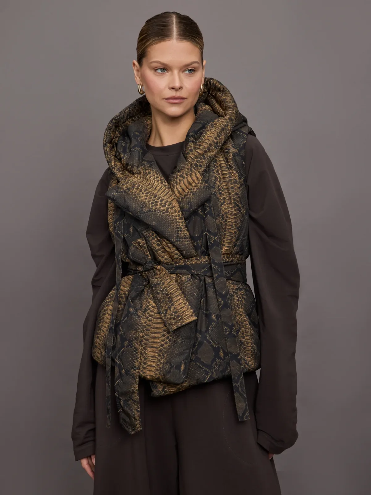 Norma Kamali Hooded Sleeveless Sleeping Bag Vest by Norma Kamali