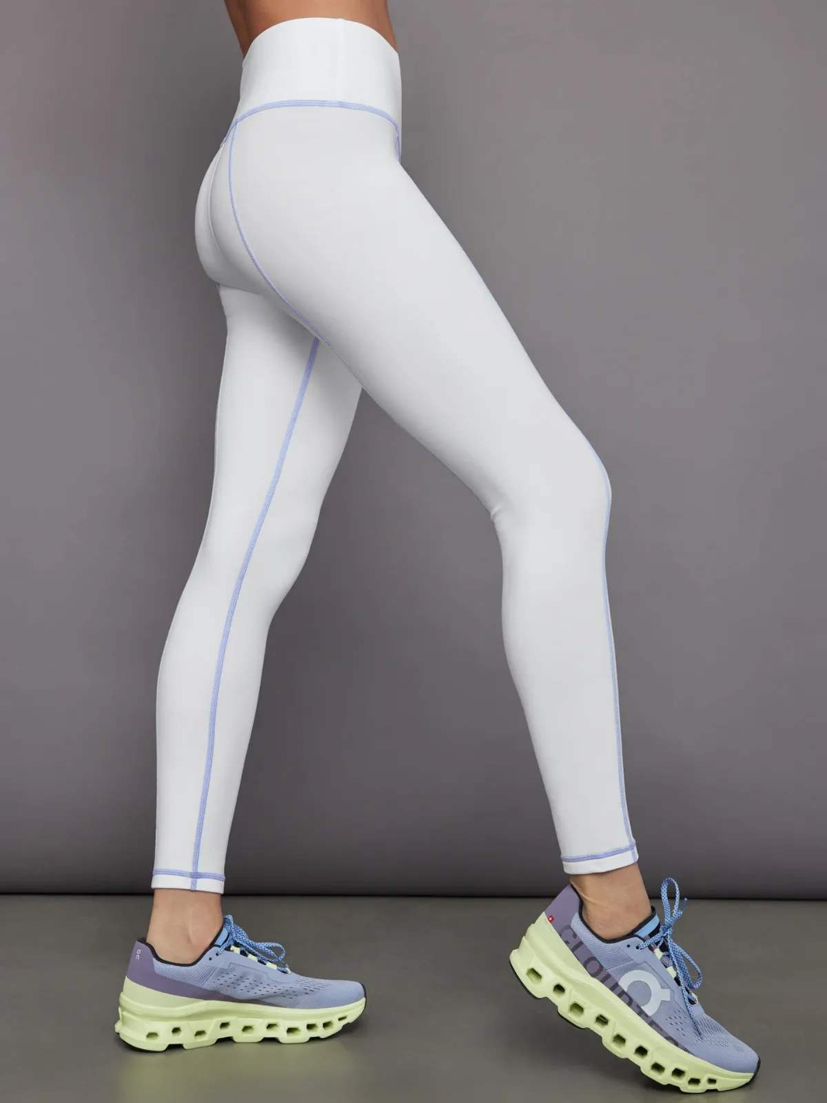 High Rise Fleece Back Seam Legging by Carbon38