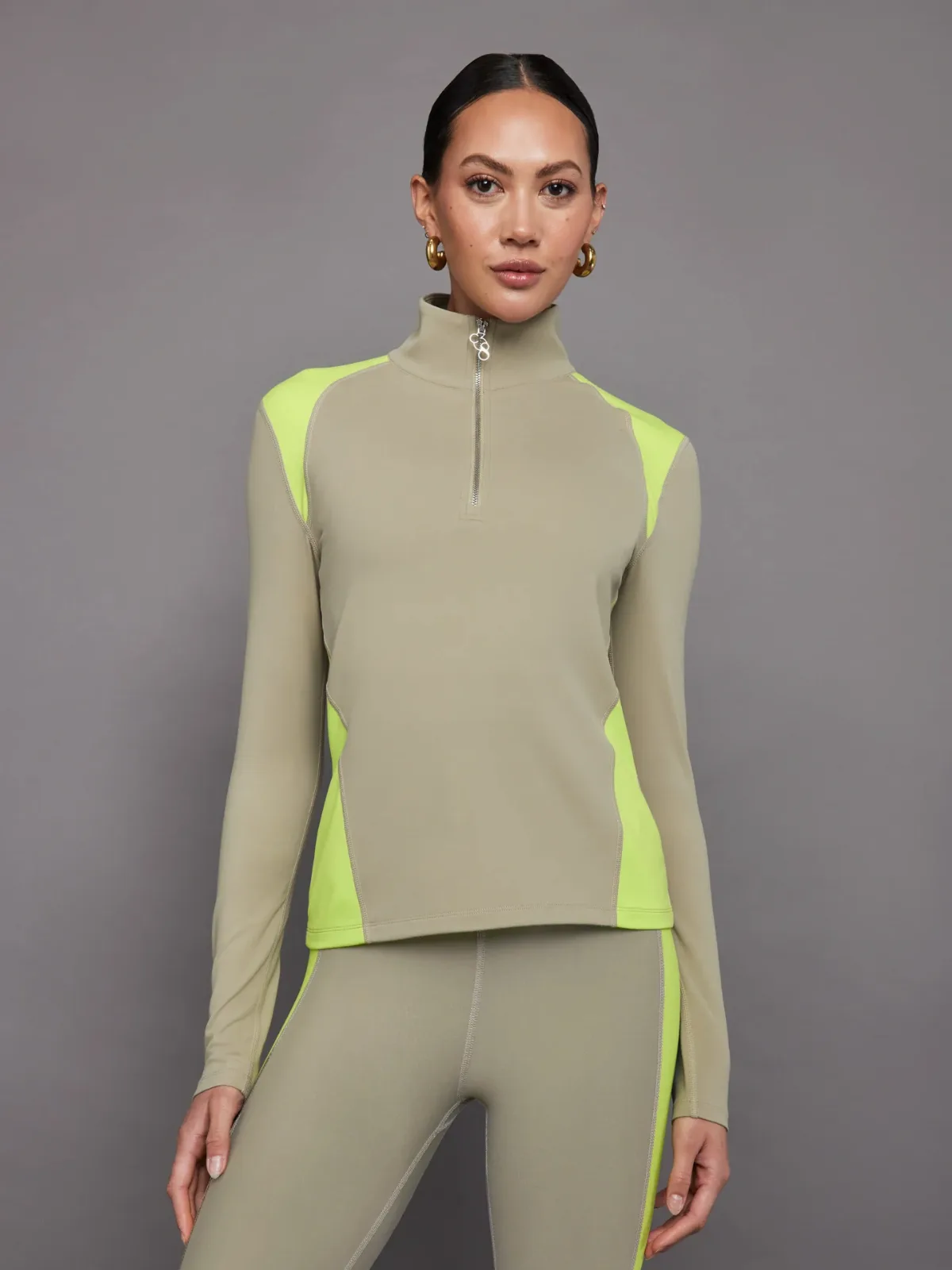 Colorblock Half Zip Top in Melt by Carbon38