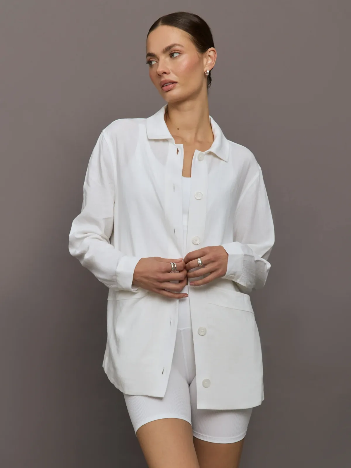 Linen Shirt Jacket by Carbon38