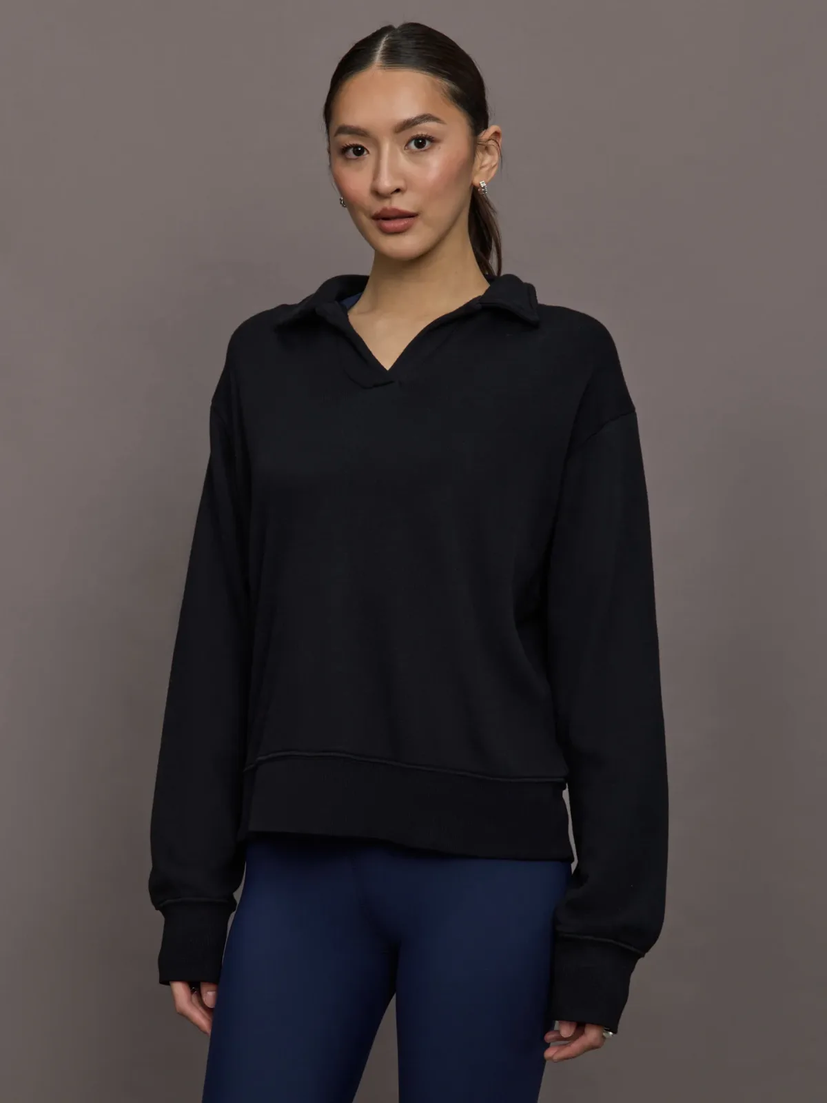 Johnny Collar Sweatshirt in French Terry by Carbon38