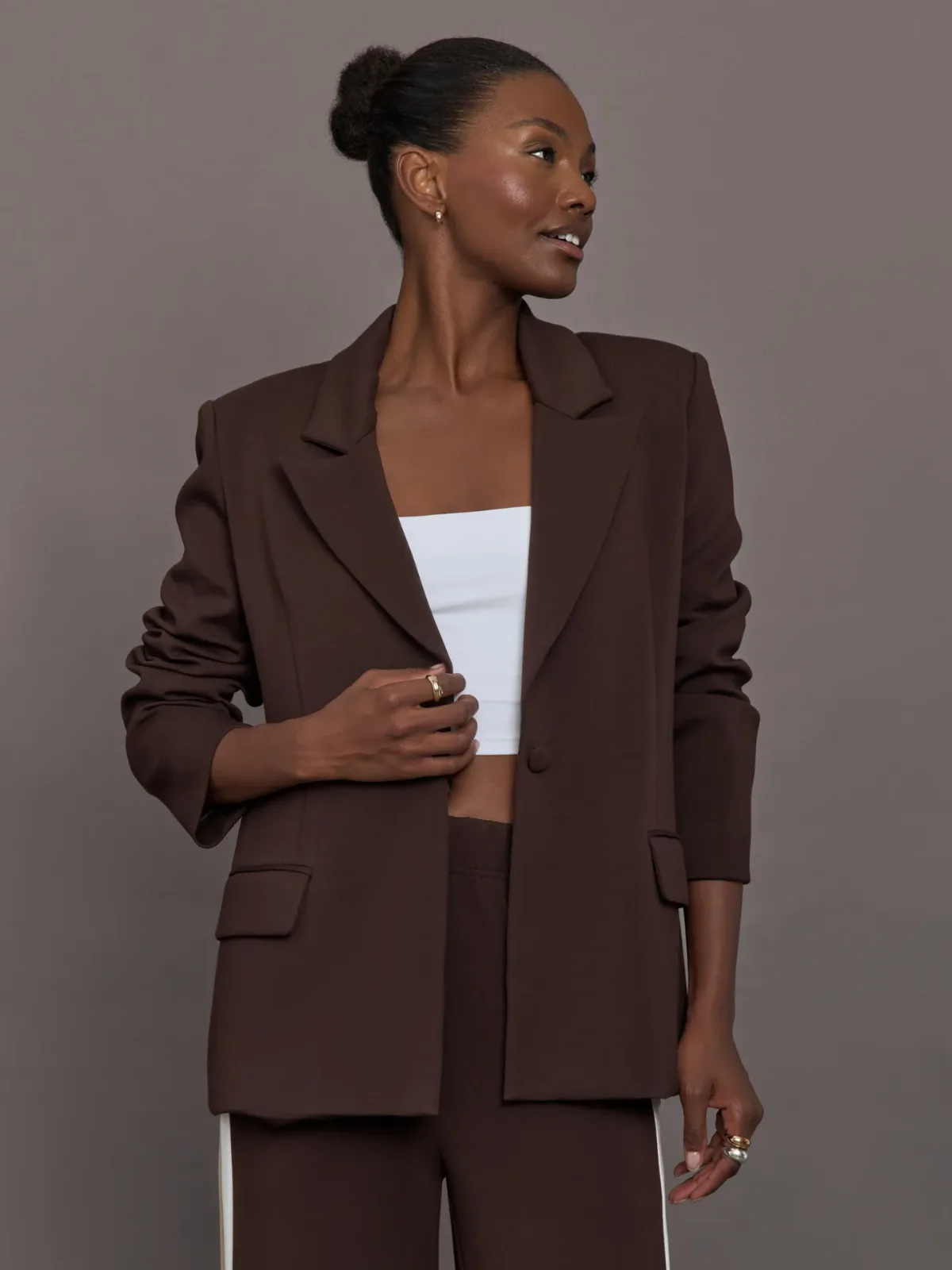 Single Breasted Blazer in Scuba
