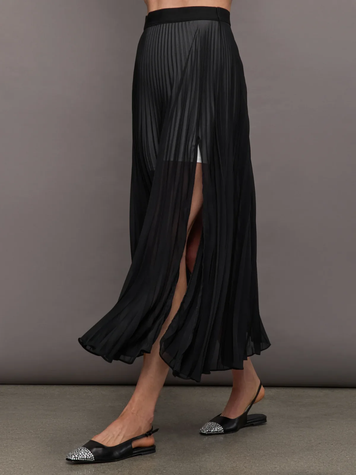 Mesh Pleated Skirt by Carbon38