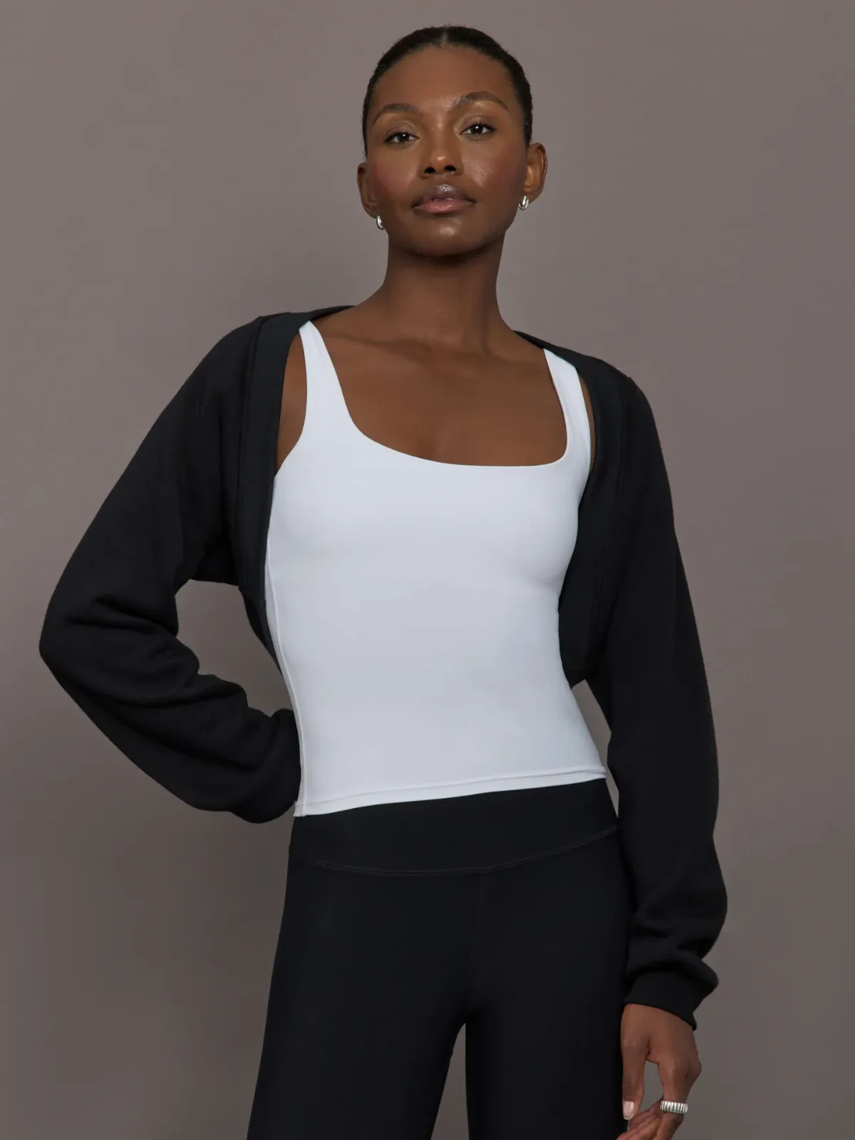 Long Sleeve Shrug in French Terry by Carbon38