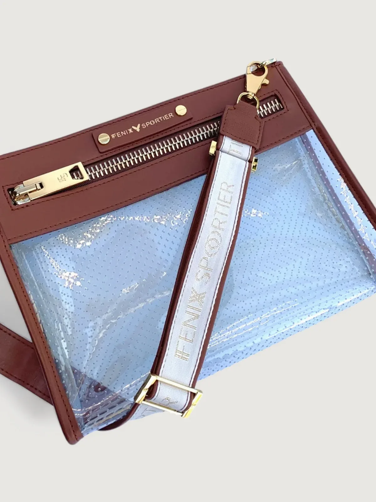 Sportier Front Row Bag - Tan Leather/Clear by Fenix Sportier