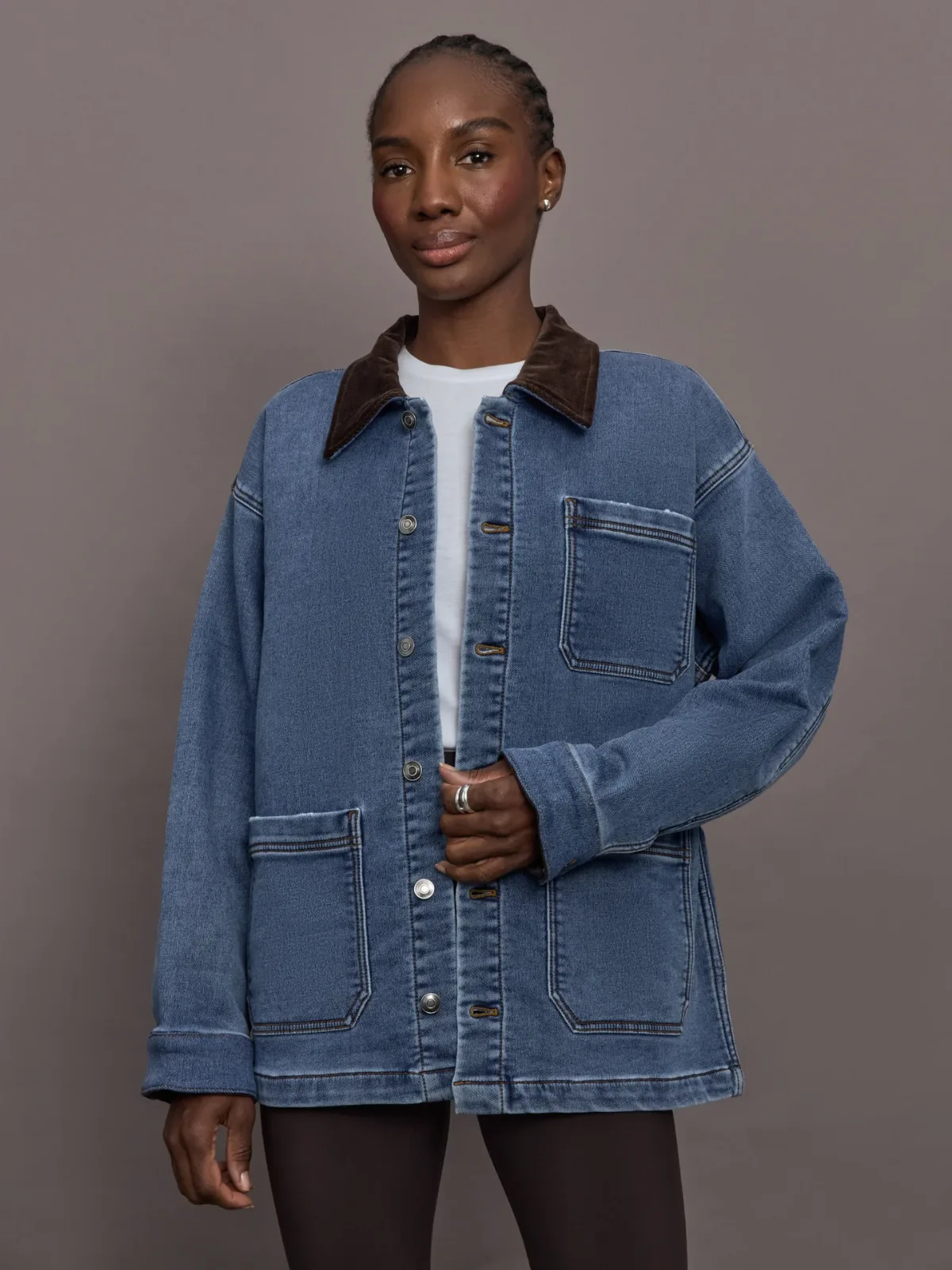 Barn Jacket in Knit Denim by Carbon38