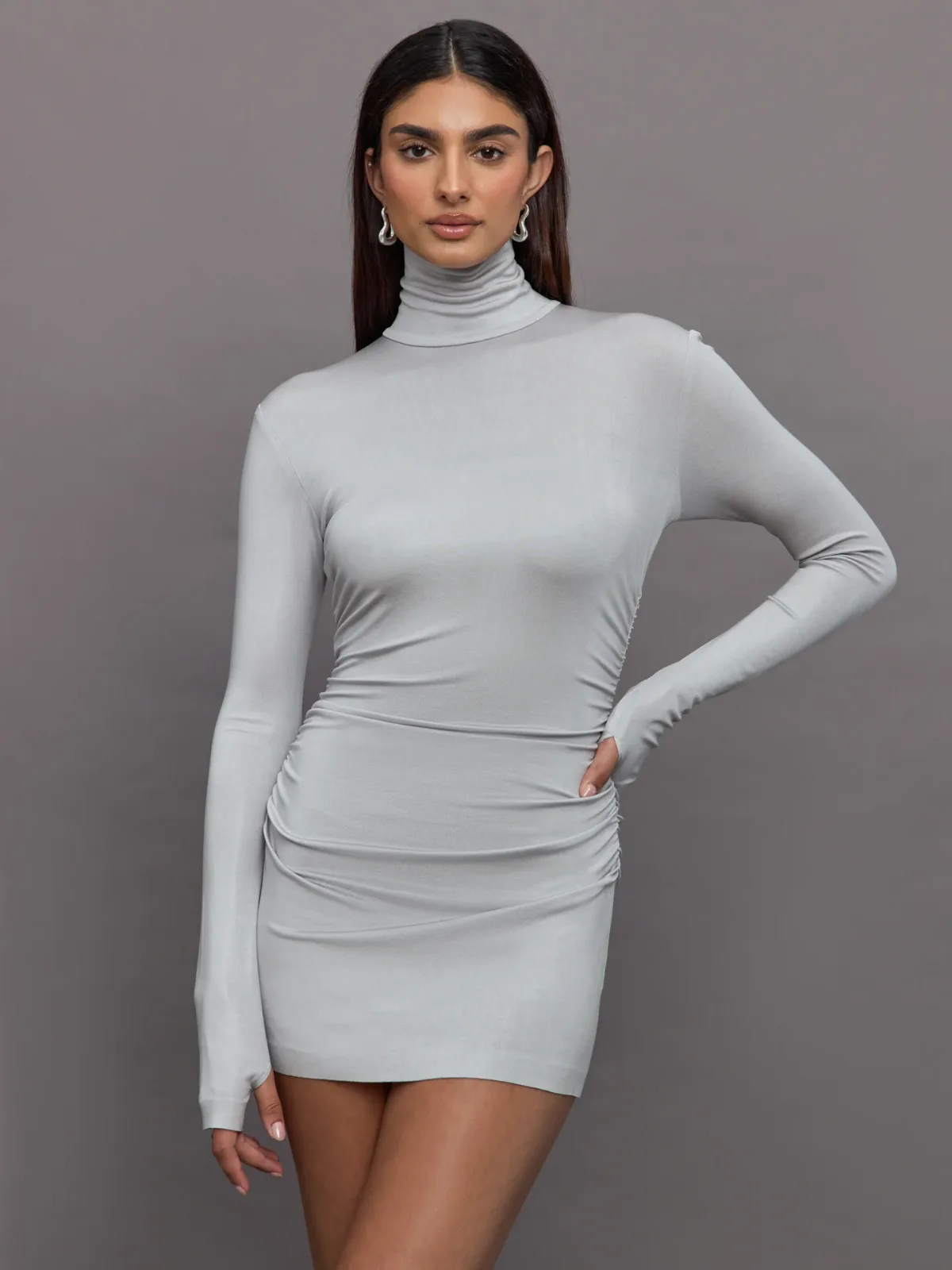 Long Sleeve Turtleneck Pickleball Dress by Norma Kamali