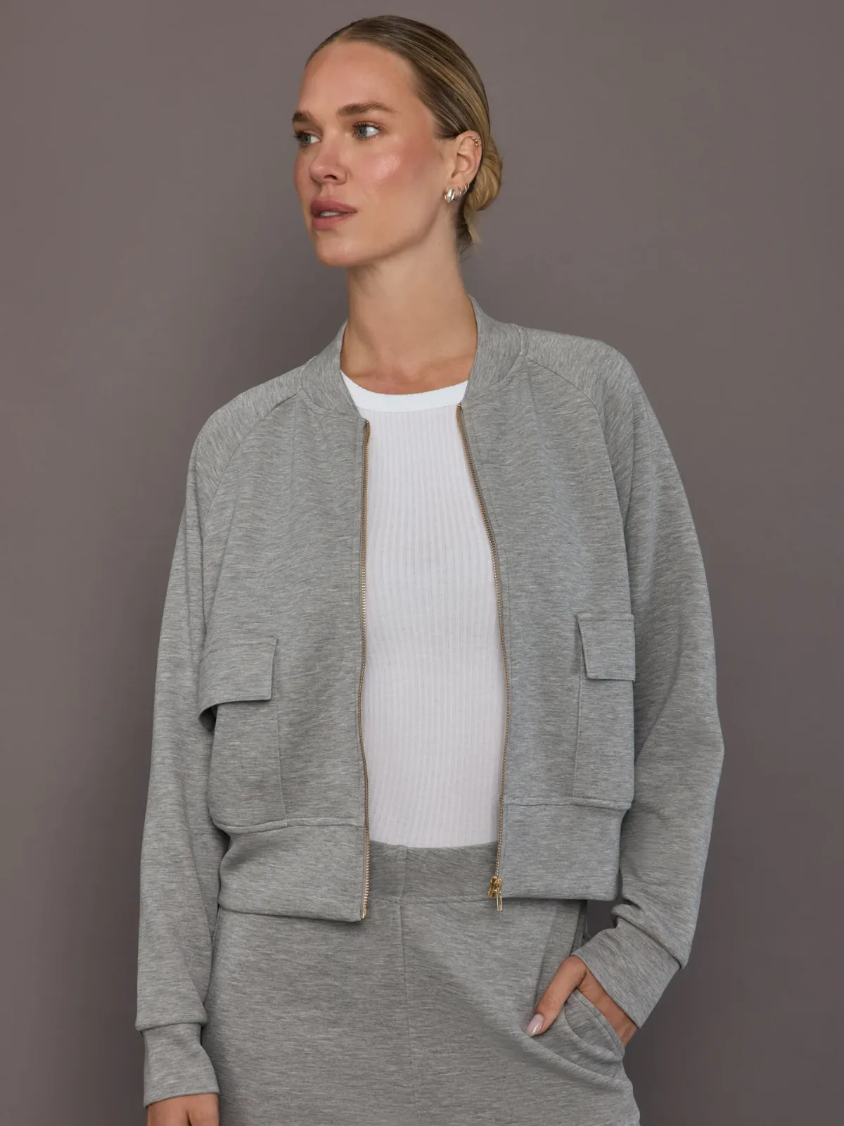 Knit Bomber Jacket in Modal Luxe by Carbon38