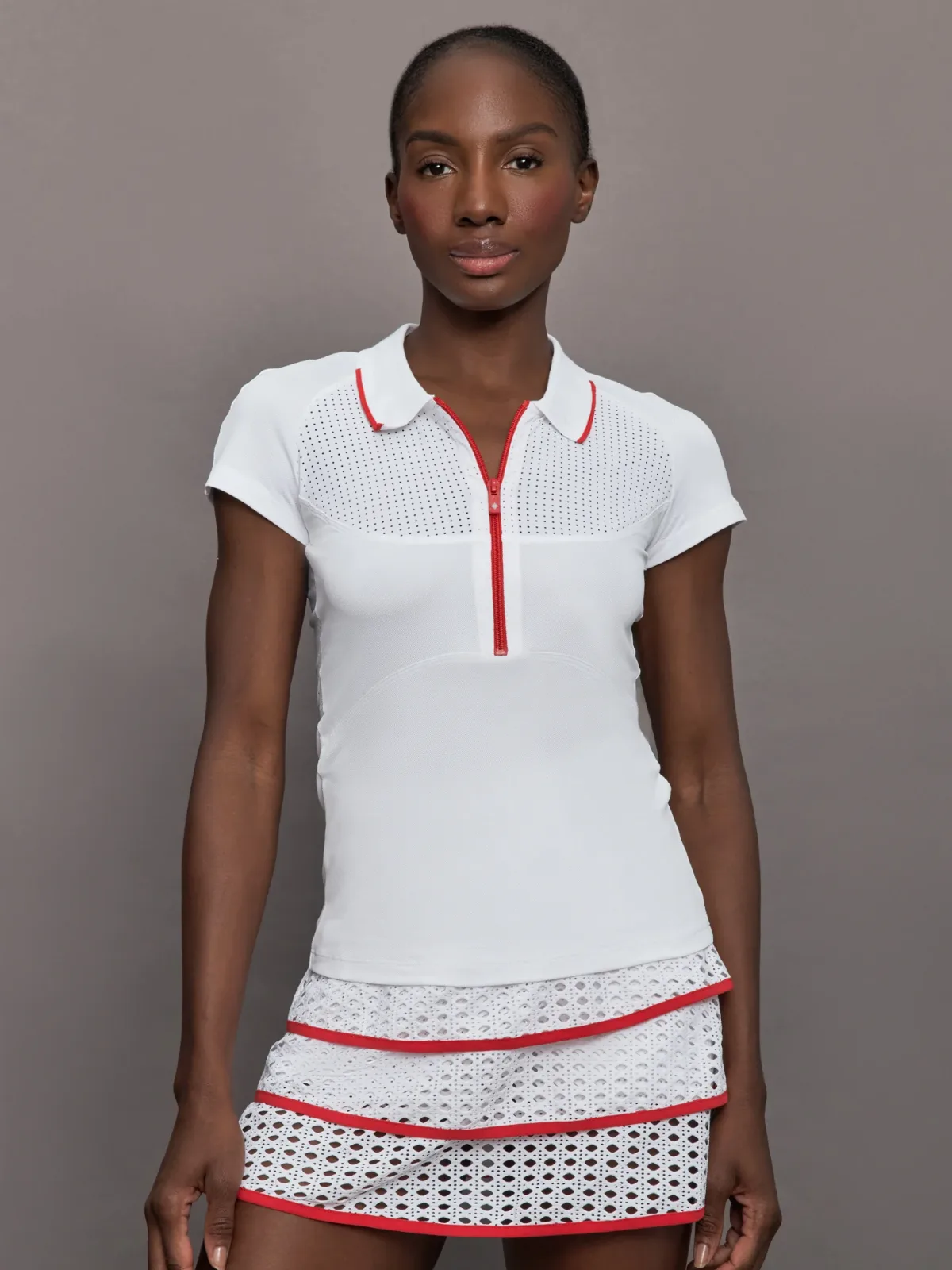 Mesh Zip Performance Polo by Letoile Sport