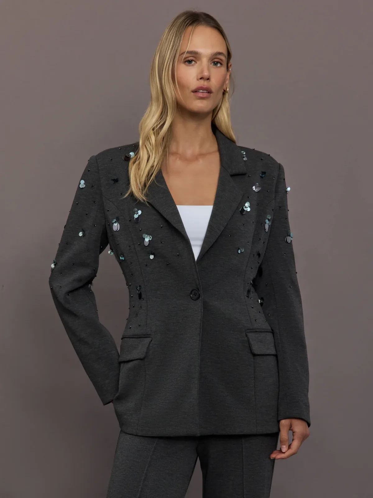 Embellished Scuba Blazer by Carbon38