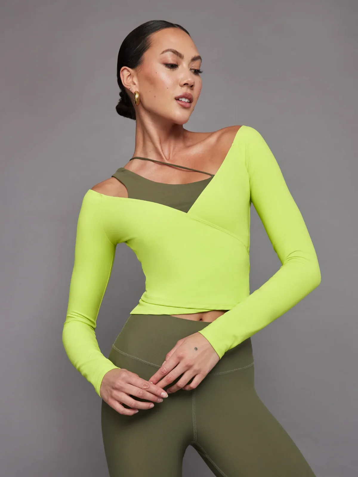 Long Sleeve Wrap Top in Melt by Carbon38