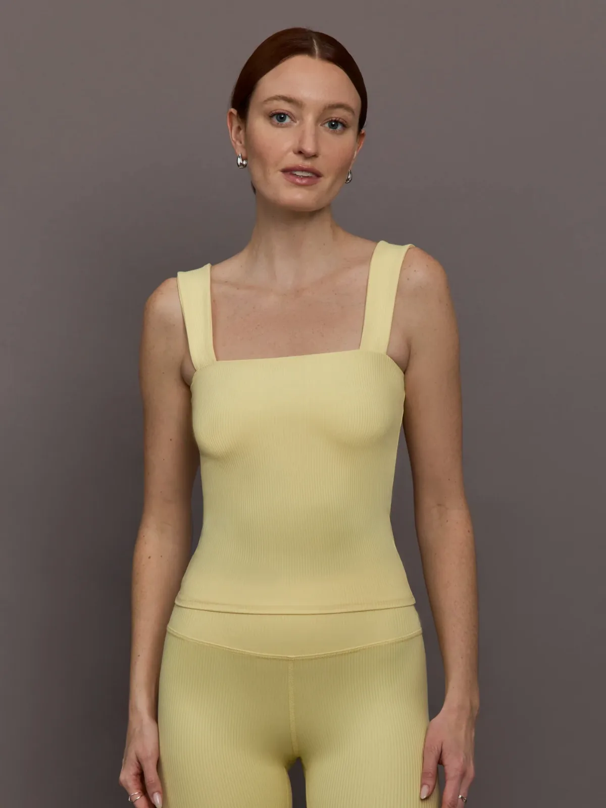 Square Neck Tank in Ribbed Melt by Carbon38