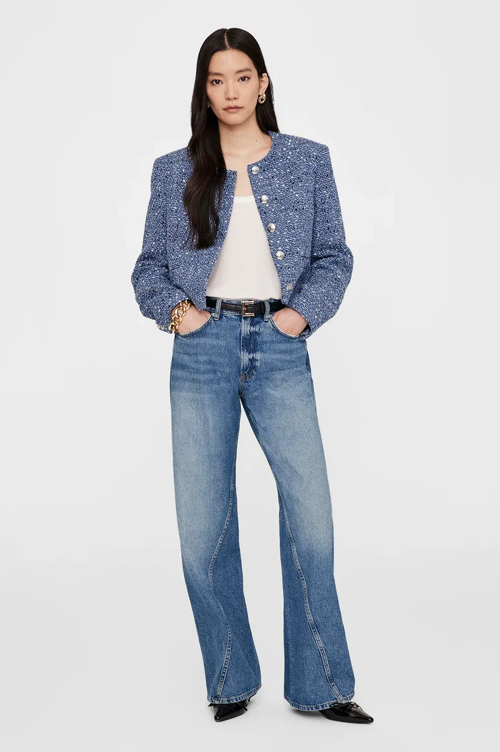 Amber Jacket - Blue Tweed by ANINE BING