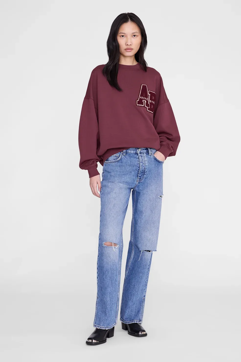 Miles Sweatshirt Letterman by ANINE BING