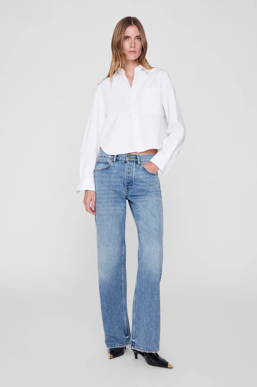 Scott Cropped Shirt by ANINE BING