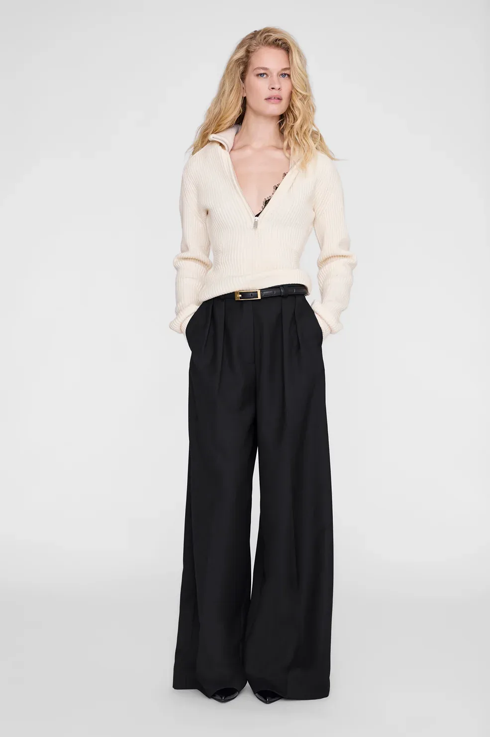 June Trucker Collar Sweater by ANINE BING