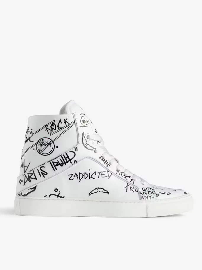 ZV1747 High Flash High-Top Graffiti Sneakers by Zadig & Voltaire