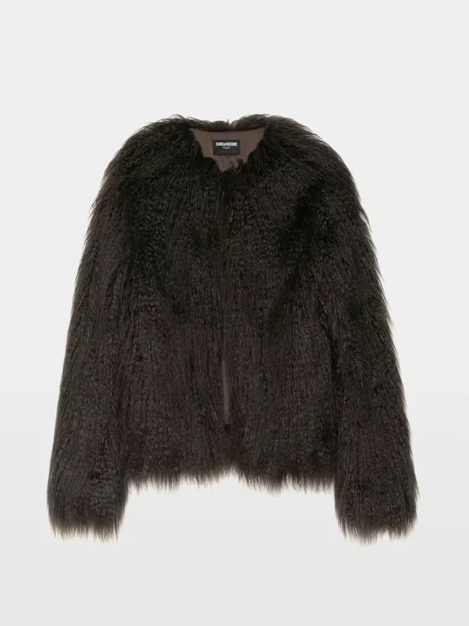 Freddie Curly Faux Fur Coat by Zadig & Voltaire