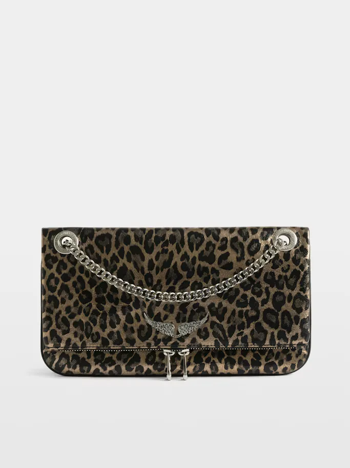 Rock II Metal Leopard Clutch by Zadig & Voltaire