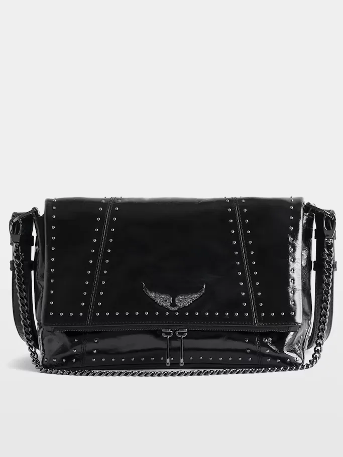 Rocky II Vintage Studded Leather Bag by Zadig & Voltaire