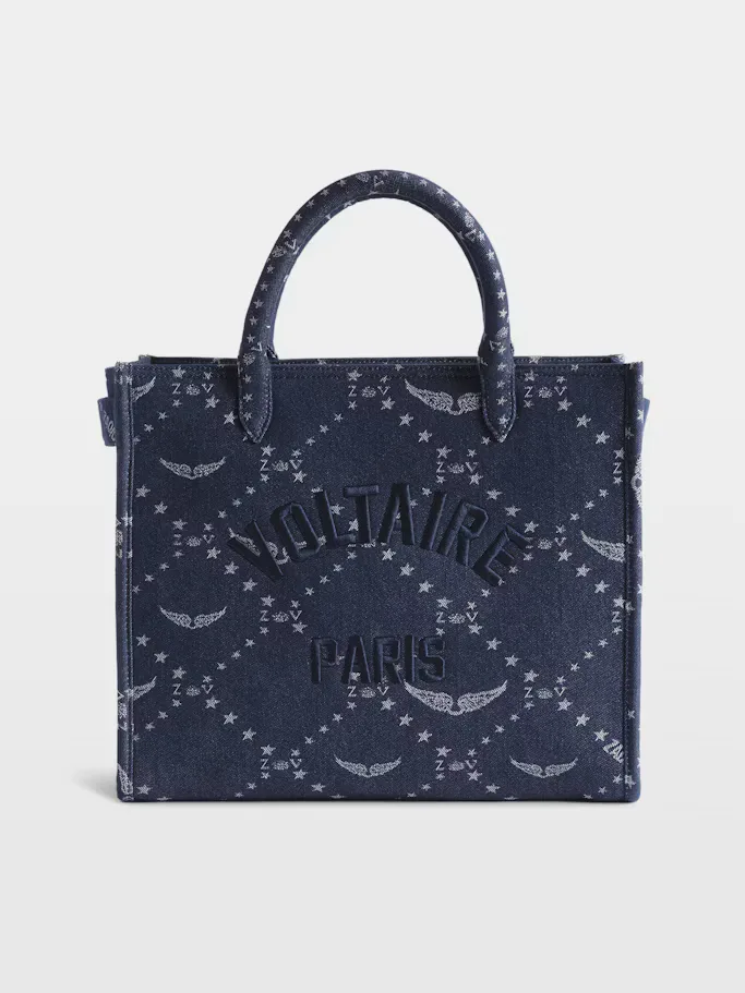 Angel Monogram Denim Tote by Zadig & Voltaire
