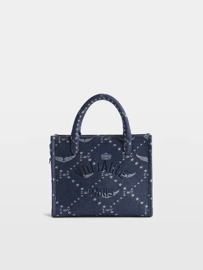 Angel XS Monogram Denim Tote by Zadig & Voltaire