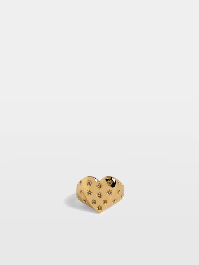 Heartbreaker Over Strass Ring