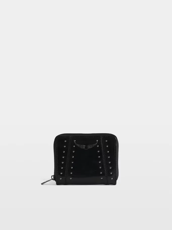Mini ZV Vintage Patent Studs Wallet by Zadig & Voltaire