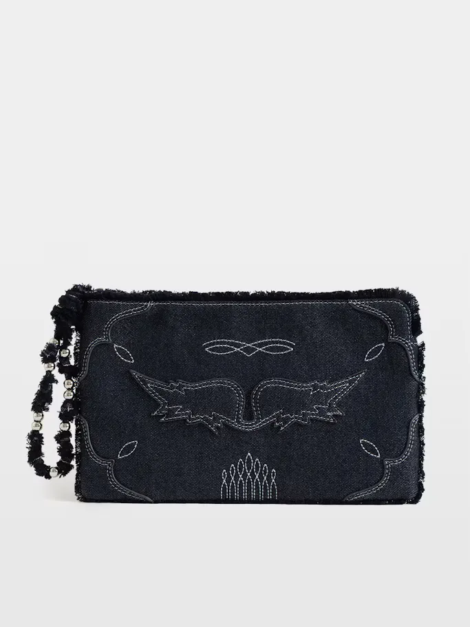 Angel Denim Western Clutch by Zadig & Voltaire