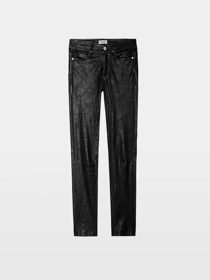 Phlame Crinkled Leather Pants by Zadig & Voltaire