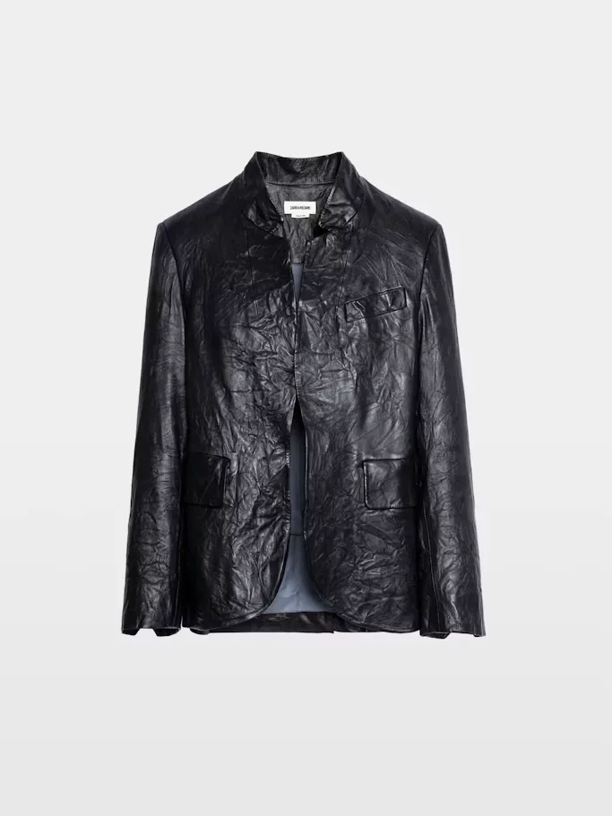 Verys Crinkled Leather Blazer by Zadig & Voltaire