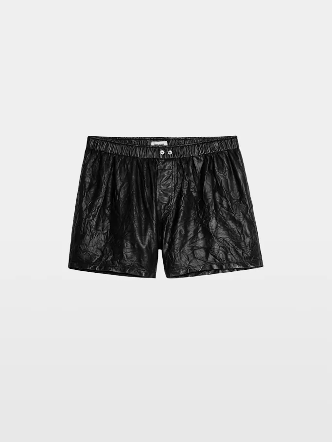 Pax Crinkled Leather Shorts by Zadig & Voltaire