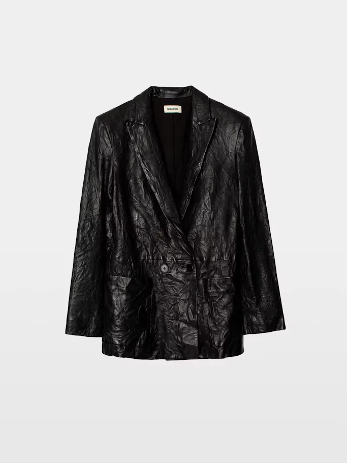 Visco Crinkled Leather Jacket by Zadig & Voltaire