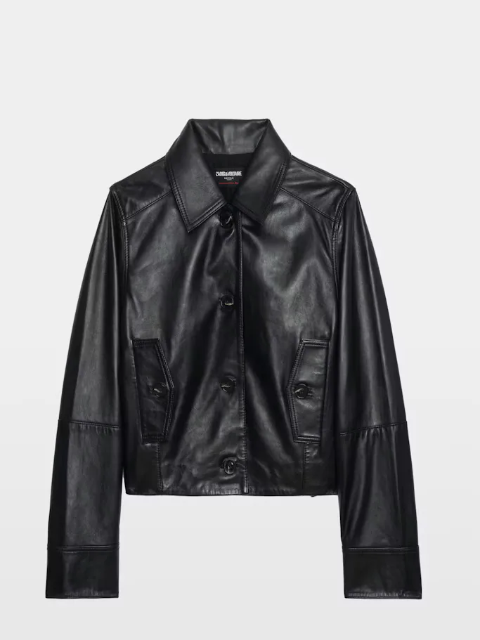 Liston Cropped Leather Jacket by Zadig & Voltaire