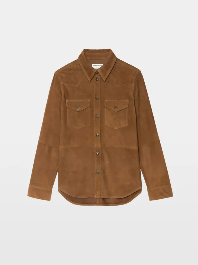Thelma Suede Leather Shirt by Zadig & Voltaire